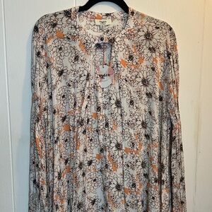 Hayden Women's Long Sleeve Floral Dress - Cream, Black, Orange